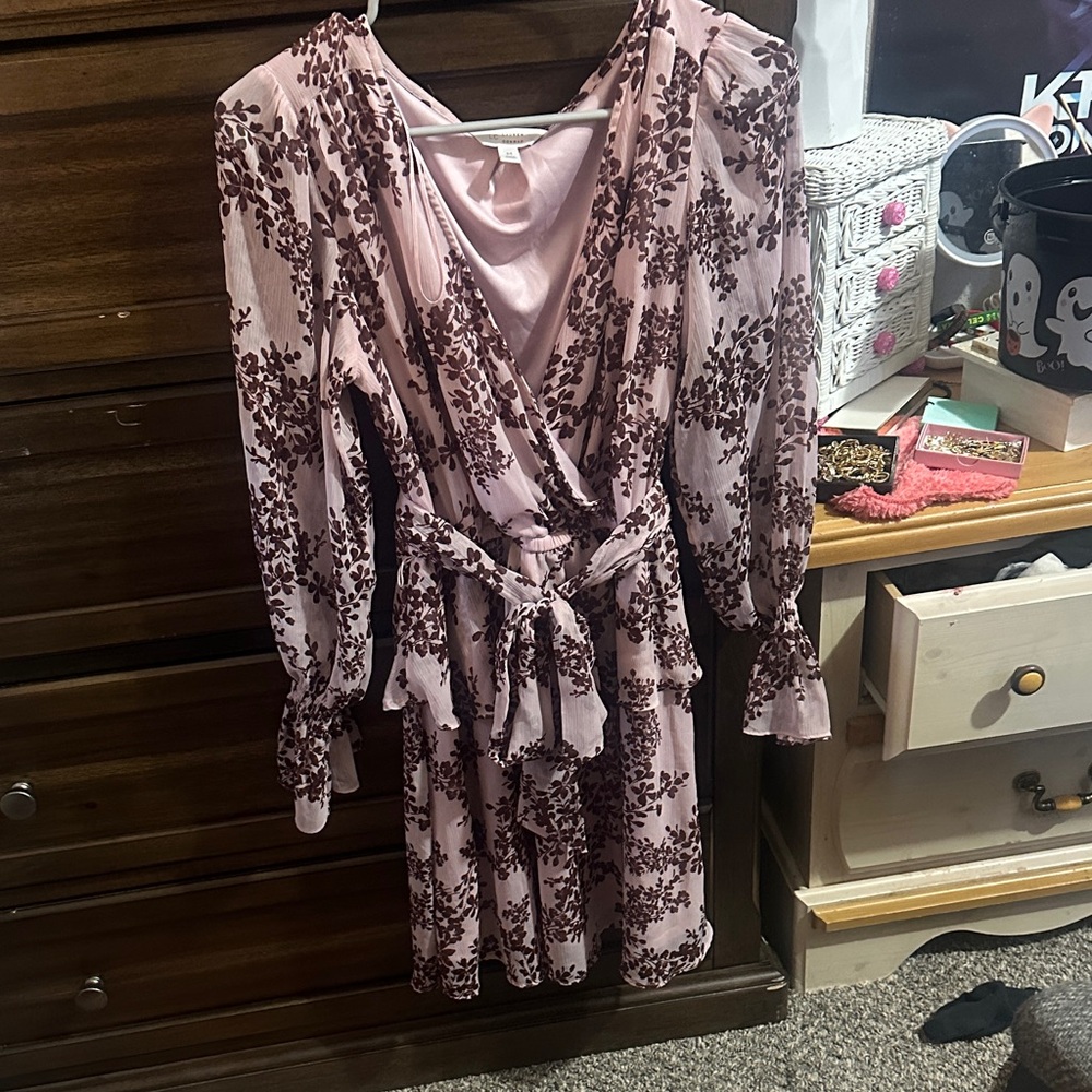 Floral Pink Wrap Dress
